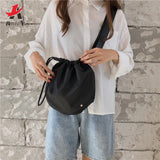 Attra-Yo Women's Crossbody Bucket Bag Nylon Shoulder Strap Drawstring