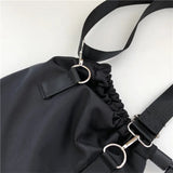 Attra-Yo Women's Crossbody Bucket Bag Nylon Shoulder Strap Drawstring