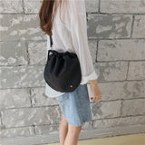 Attra-Yo Women's Crossbody Bucket Bag Nylon Shoulder Strap Drawstring