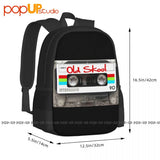 Audio Cassette Old Skool Backpack Large Capacity Vintage Foldable Shopping Bag