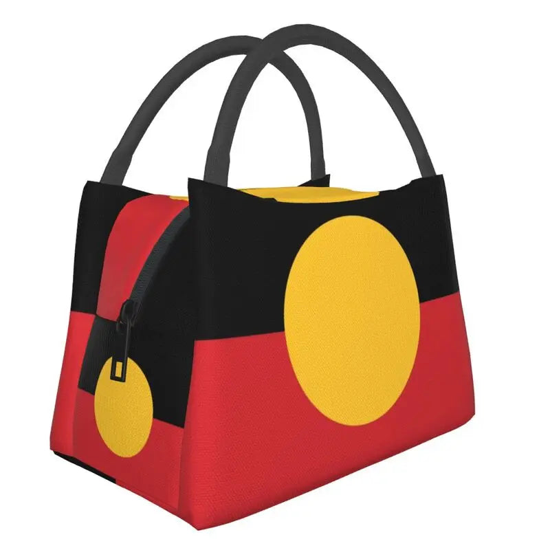 Aboriginal Flag Lunch Bag Outdoor Picnic Cooler Thermal Bento Box Women Shoulder
