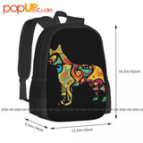 Australian Cattle Dog Backpack Large Capacity Vintage Art Print 3D Printing Bags