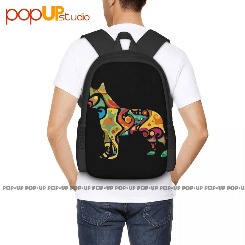 Australian Cattle Dog Backpack Large Capacity Vintage Art Print 3D Printing Bags