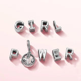 925 Silver Plated Alphabet Bead Charm for Pan Bracelet