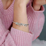 925 Silver Plated Alphabet Bead Charm for Pan Bracelet