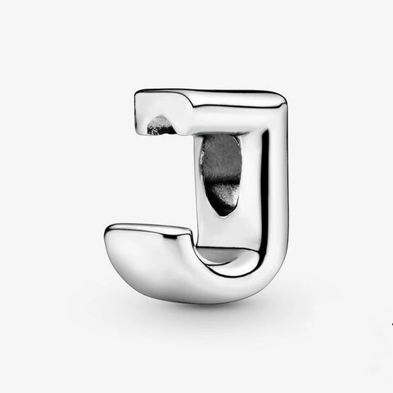 925 Silver Plated Alphabet Bead Charm for Pan Bracelet