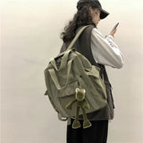 INS Campus School Bag Female Portable College Wind Tooling Backpack