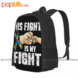 Autism Awareness Backpack Large Capacity Sports Style Travel Foldable
