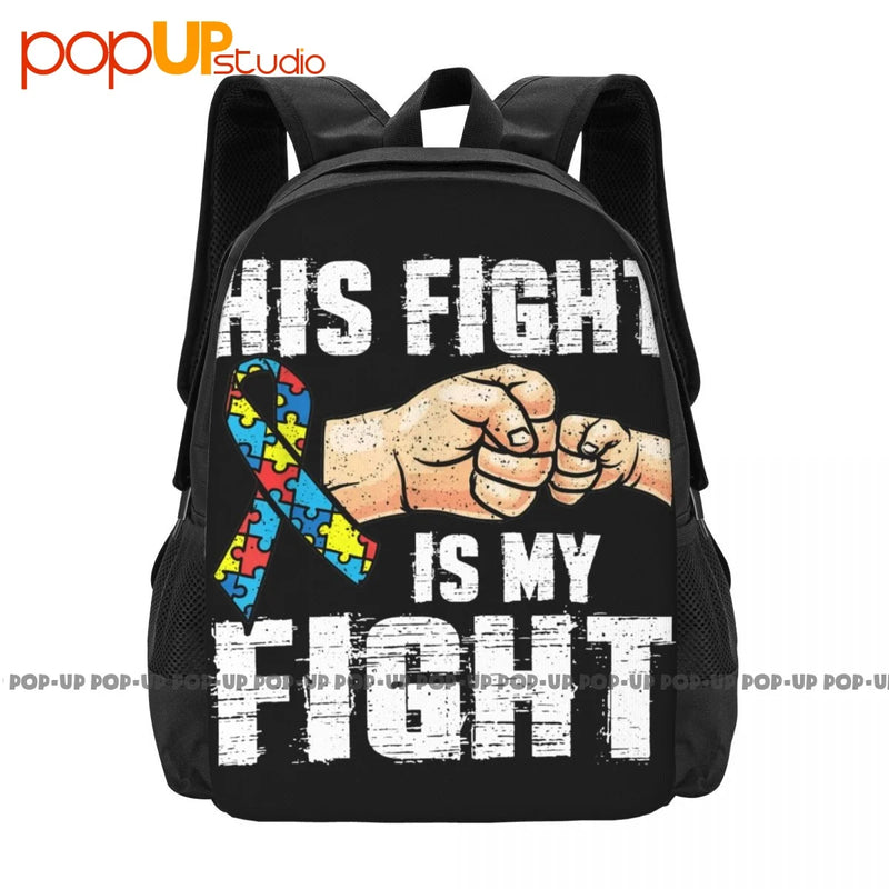 Autism Awareness Backpack Large Capacity Sports Style Travel Foldable