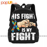 Autism Awareness Backpack Large Capacity Sports Style Travel Foldable