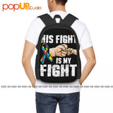 Autism Awareness Backpack Large Capacity Sports Style Travel Foldable