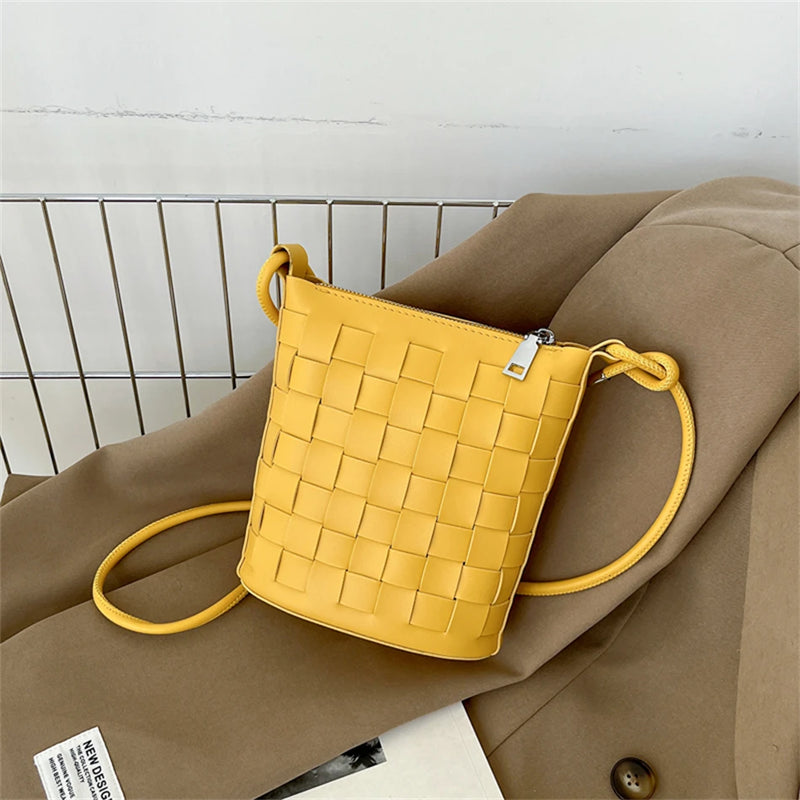 Autum Women's Small PU Leather Bucket Bag Handbag