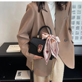 Autumn Winter High-Quality Small Square Bag Velvet Splicing