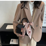 Autumn Winter High-Quality Small Square Bag Velvet Splicing