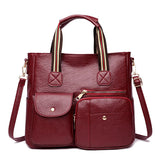 Autumn Winter PU Texture Hand Bag Leather Shoulder Bag Tote Girl