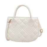 Autumn Winter Lingge Retro Niche Cross Texture Tote Handbag