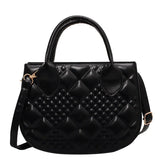 Autumn Winter Lingge Retro Niche Cross Texture Tote Handbag