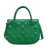 Autumn Winter Lingge Retro Niche Cross Texture Tote Handbag