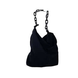 Leopard Print Corduroy Shoulder Bag with Chain Strap