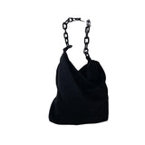 Leopard Print Corduroy Shoulder Bag with Chain Strap
