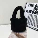 Soft Lambswool Women's Tote Bag Furry Plush Clutch Bag
