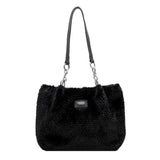 Autumn Winter Plush Shoulder Bag Women Large Capacity Handbag