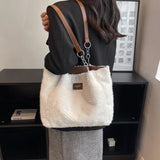 Autumn Winter Plush Shoulder Bag Women Large Capacity Handbag
