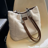 Autumn Winter Plush Shoulder Bag Women Large Capacity Handbag