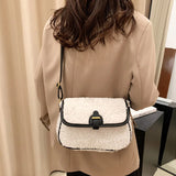 Texture Plush Small Square Bag Soft Messenger Bags