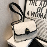 Texture Plush Small Square Bag Soft Messenger Bags