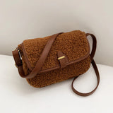 Texture Plush Small Square Bag Soft Messenger Bags