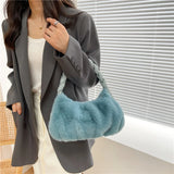 Plush Woven Handbags Women All-match Shoulder Bags