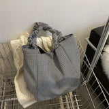 Plaid Tote One-shoulder Canvas Bag