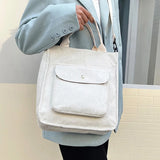 Autumn Corduroy Shoulder Tote Bag for Women