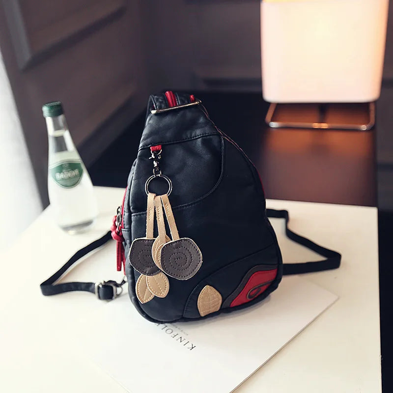 Autumn Backpack Ladies 2021 New Chest Bag Soft Leather Mini Messenger Bag