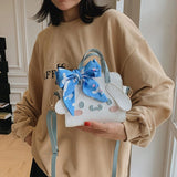 Autumn Handbag Women DIY Homemade Dog Bow Shoulder Bag Small Bags Clutch