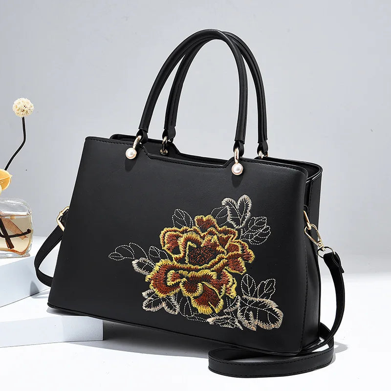 Autumn High Female Bag Embroidery Large Capacity One-shoulder Messenger Bag