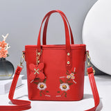 Autumn Bucket Bag Women Embroidery Messenger Shoulder Bag
