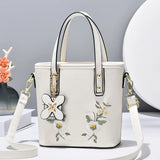 Autumn Bucket Bag Women Embroidery Messenger Shoulder Bag