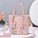 Autumn Bucket Bag Women Embroidery Messenger Shoulder Bag