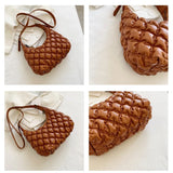 Autumn Ruched Puff Hobo Totes Quilted Pu Leather Ladies Work Bag