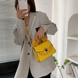 Autumn Chain Diamond Small Square Bag Faux Fur Handbag