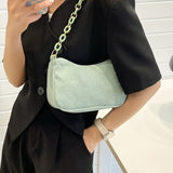 Autumn Handle Bag Women Canvas Cloth Chain Handbag Solid Shoulder Under