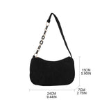 Autumn Canvas Chain Shoulder Handle Bag Small Clutch Handbag