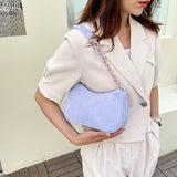 Autumn Canvas Chain Shoulder Handle Bag Small Clutch Handbag