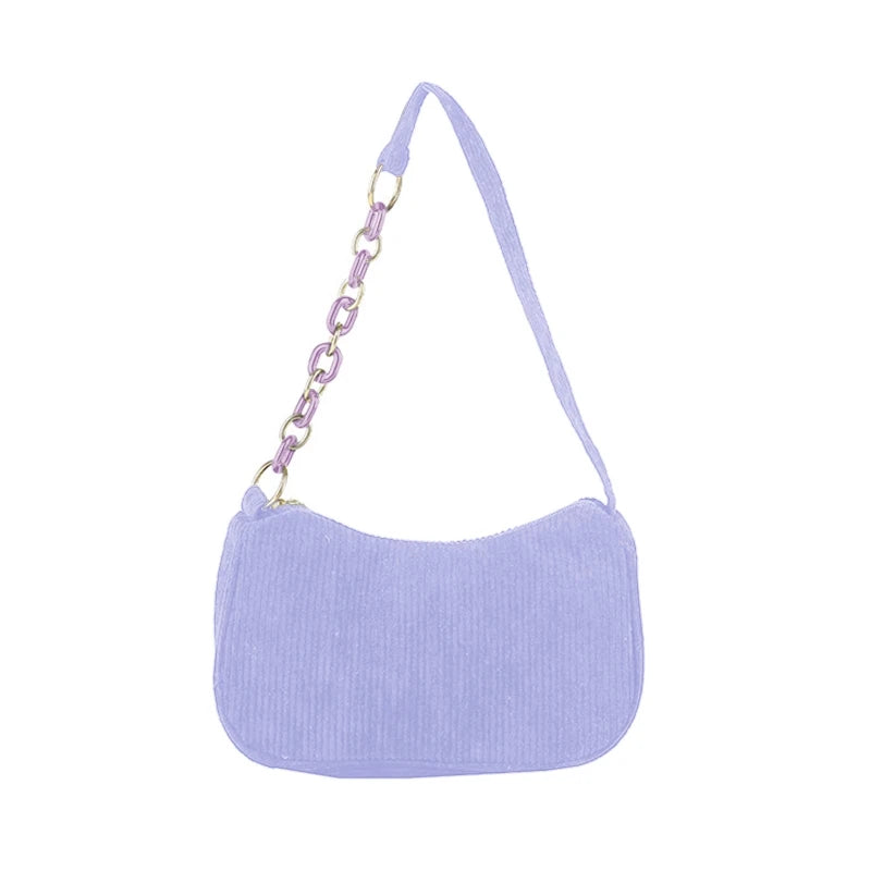 Autumn Canvas Chain Shoulder Handle Bag Small Clutch Handbag