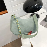 Autumn Canvas Chain Shoulder Handle Bag Small Clutch Handbag