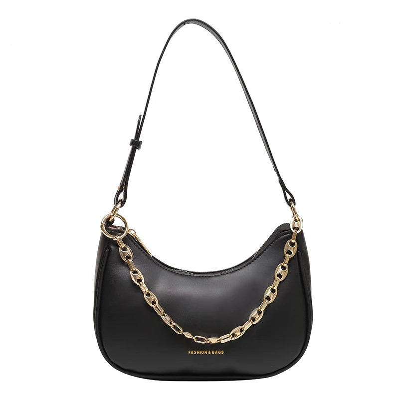 Autumn Texture Chain Bag Leather Armpit Handbag Girl Shoulder Wallet