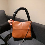 Autumn Plaid Shoulder Bag for Women Large-Capacity Handbag