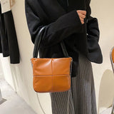 Autumn Plaid Shoulder Bag for Women Large-Capacity Handbag